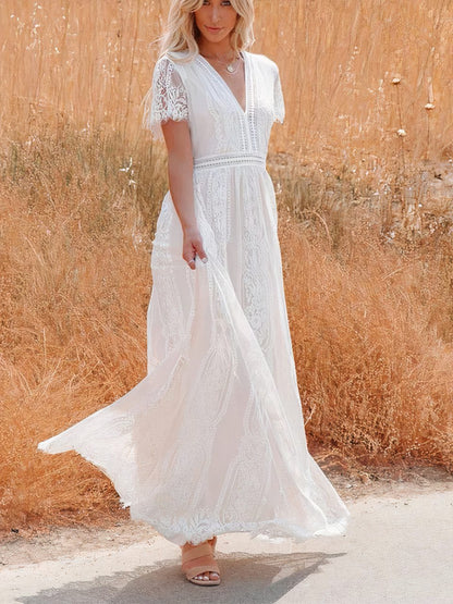 Trinity Boho-Spitzen-Maxikleid