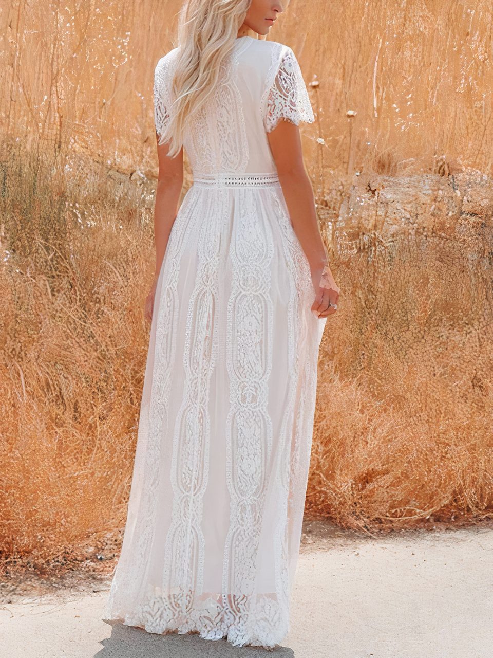 Trinity Boho-Spitzen-Maxikleid