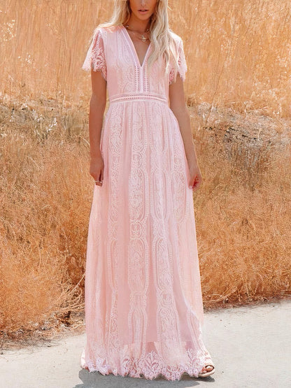 Trinity Boho-Spitzen-Maxikleid