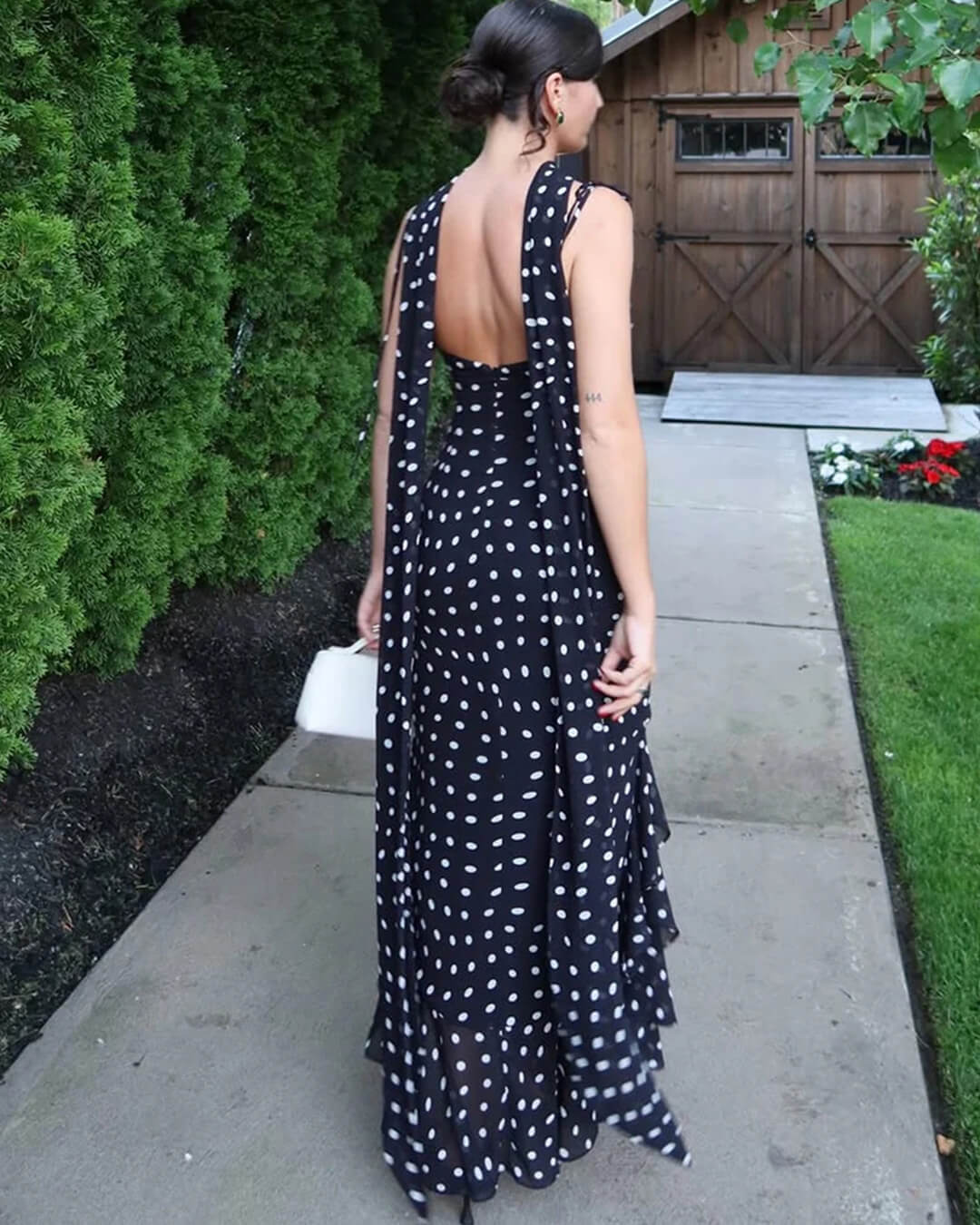 Polka-Dot Maxi-Kleid