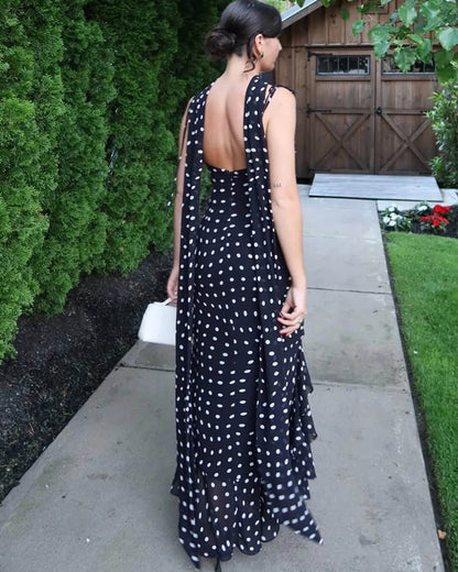 Polka-Dot Maxi-Kleid