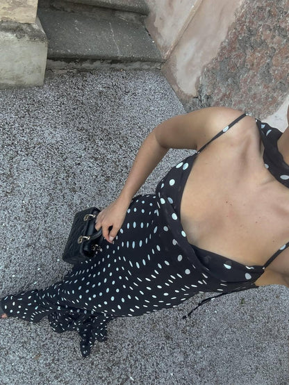 Polka-Dot Maxi-Kleid