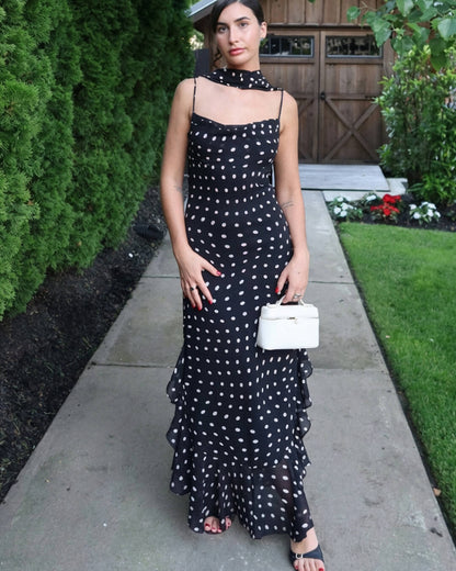 Polka-Dot Maxi-Kleid