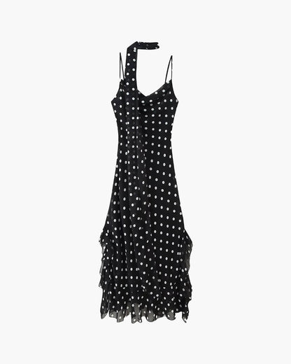 Polka-Dot Maxi-Kleid