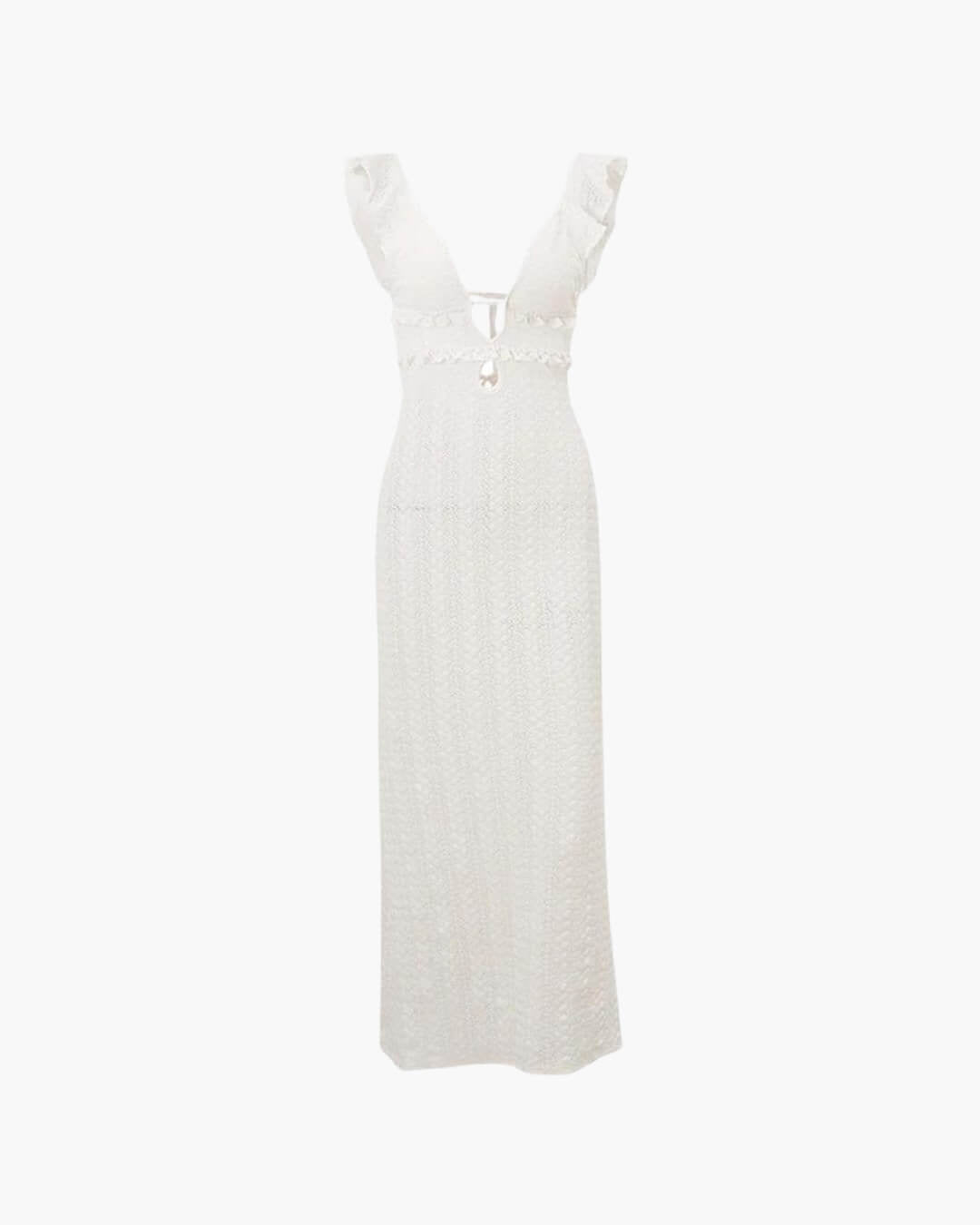 Maxi-Kleid aus Spitze mit tiefem Ausschnitt