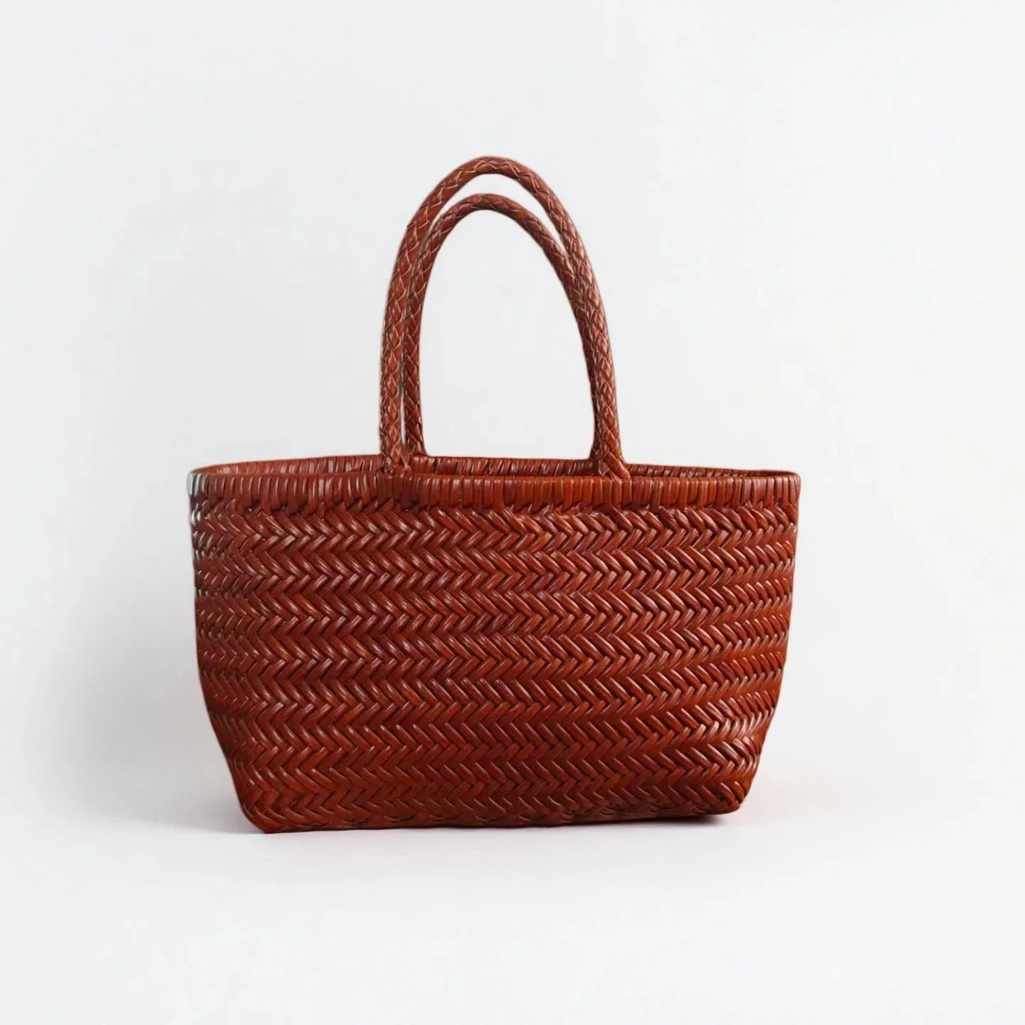 Anais Handgeflochtene Leder-Shopper-Tasche