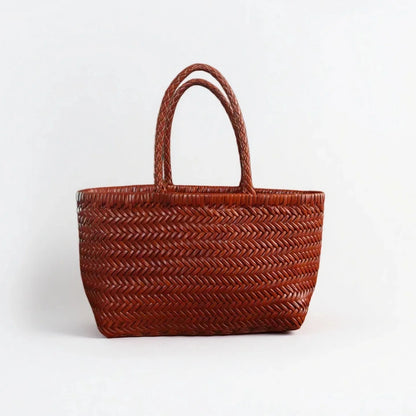Anais Handgeflochtene Leder-Shopper-Tasche