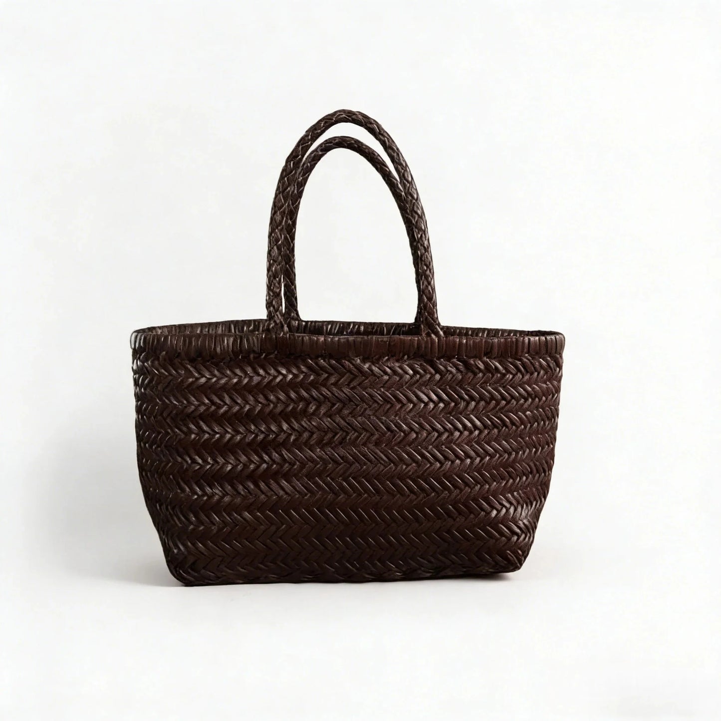 Anais Handgeflochtene Leder-Shopper-Tasche