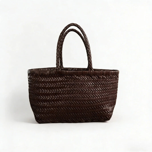 Anais Handgeflochtene Leder-Shopper-Tasche
