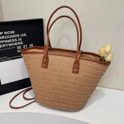 Beatrice Geflochtene Schultertasche in Waldgrün