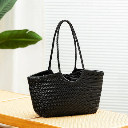 Bianca Handgeflochtene Ledertasche