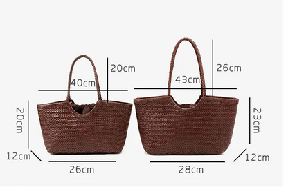 Bianca Handgeflochtene Ledertasche
