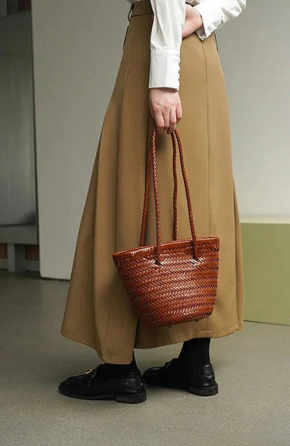 Blair Braided Bucket Shoulder Bag