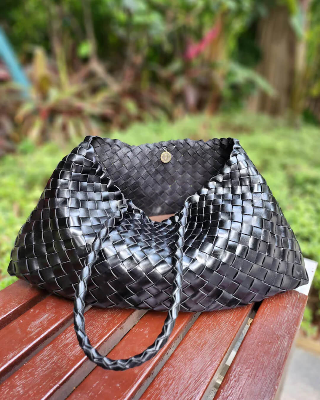 Marissa Vegane Leder Geflochtene Tasche Mittel