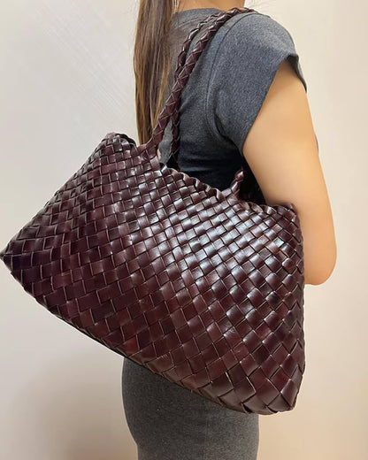 Marissa Vegane Leder Geflochtene Tasche Mittel