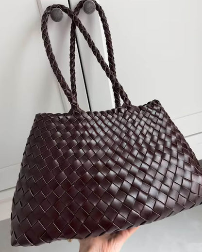 Marissa Vegane Leder Geflochtene Tasche Mittel