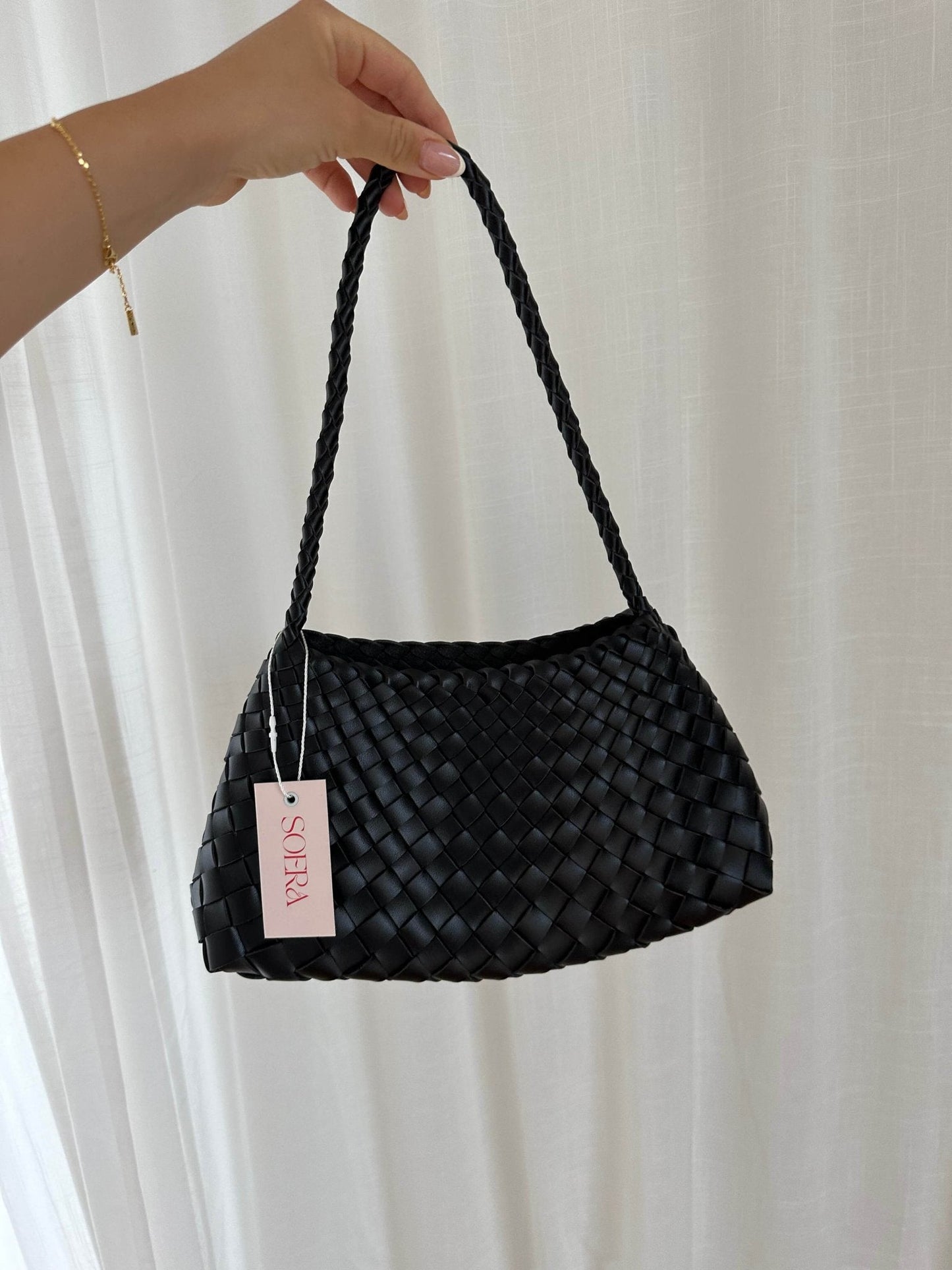 Marissa Vegane Leder Geflochtene Tasche Klein