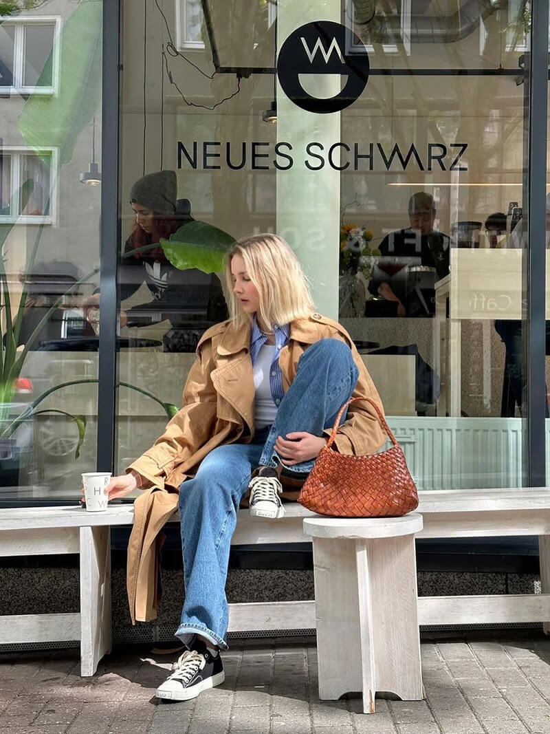 Marissa Vegane Leder Geflochtene Tasche Klein
