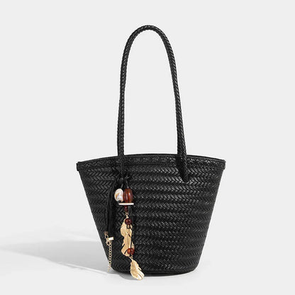 Meryl Braided Bucket Handbag with Pouch