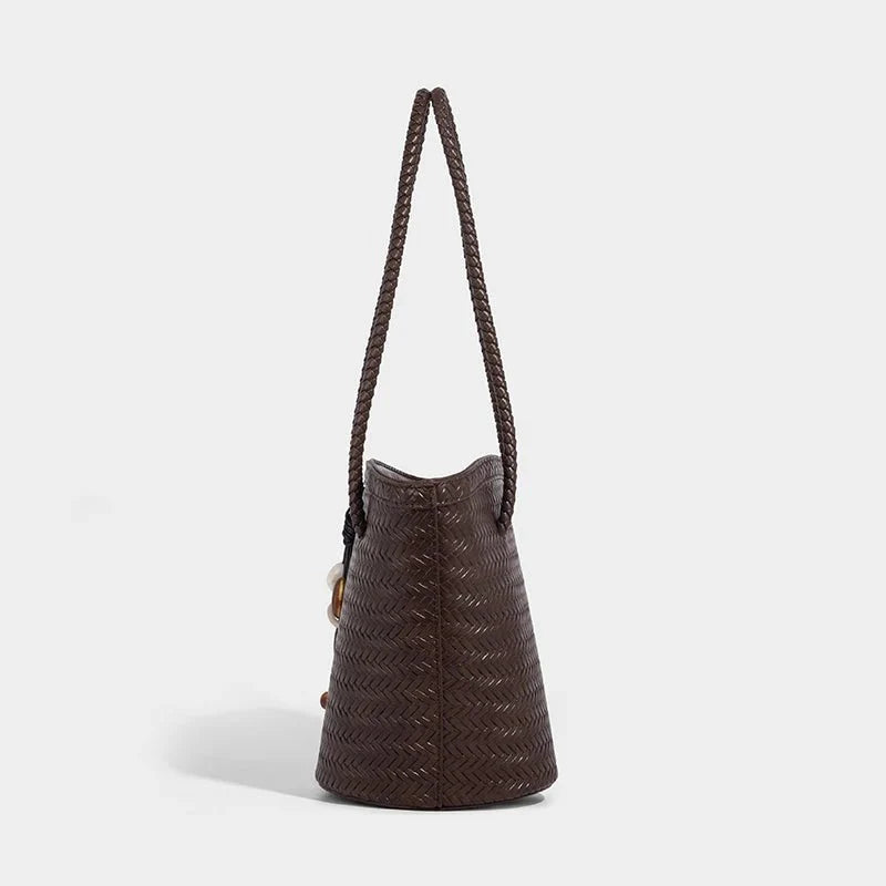 Meryl Braided Bucket Handbag with Pouch