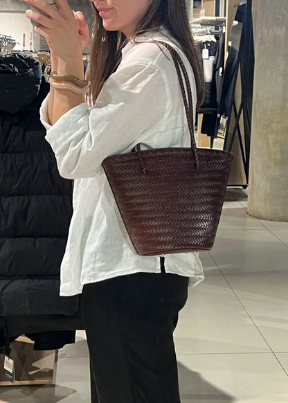 Meryl Braided Bucket Handbag with Pouch