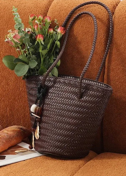 Meryl Braided Bucket Handbag with Pouch