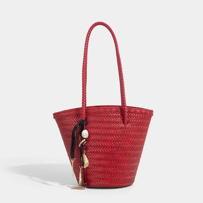 Meryl Braided Bucket Handbag with Pouch