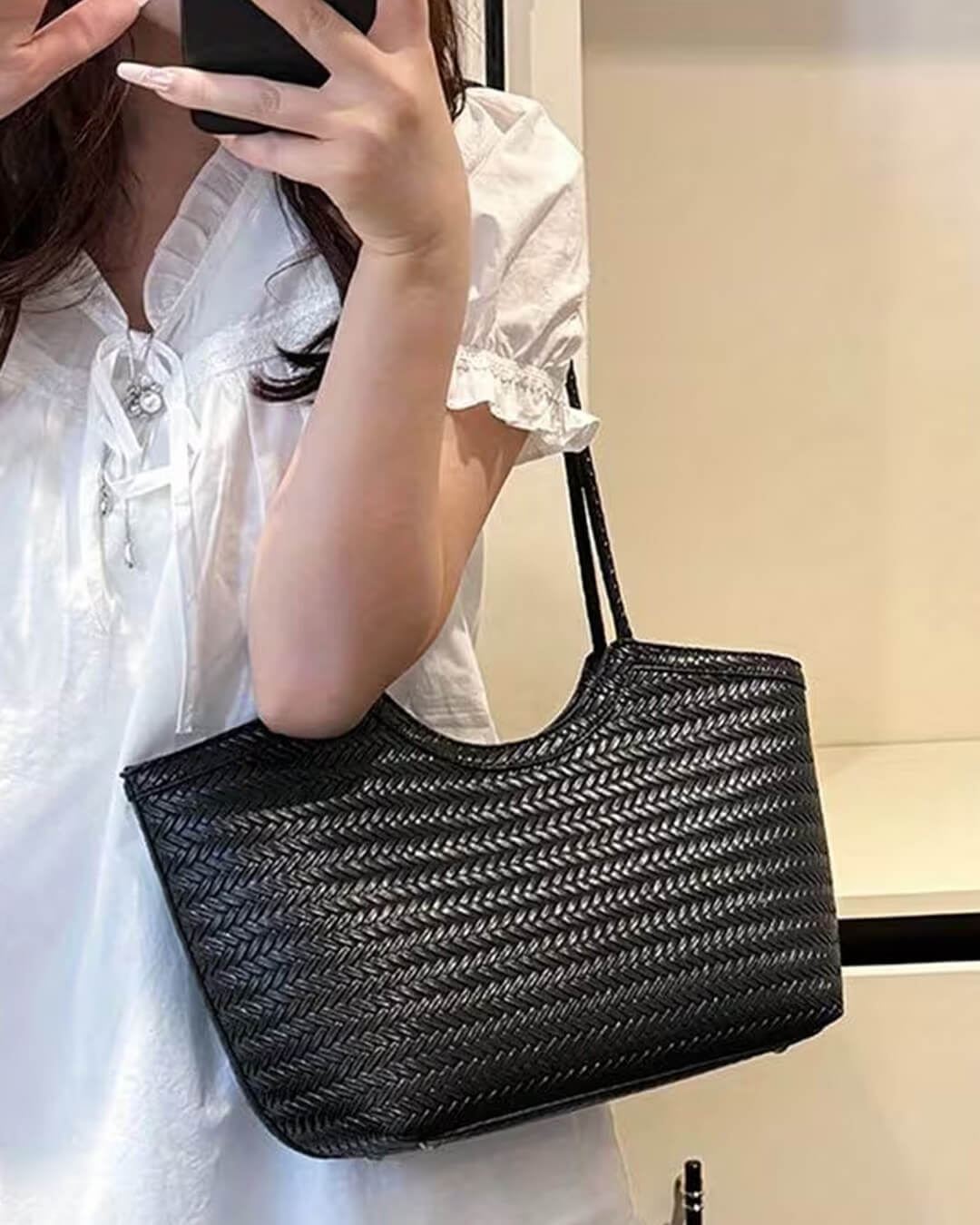 Rica Geflochtene Tasche aus Kunstleder