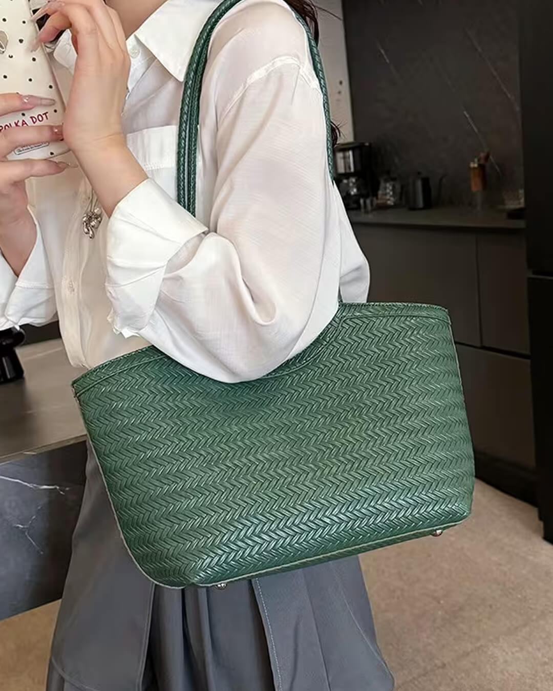 Rica Geflochtene Tasche aus Kunstleder