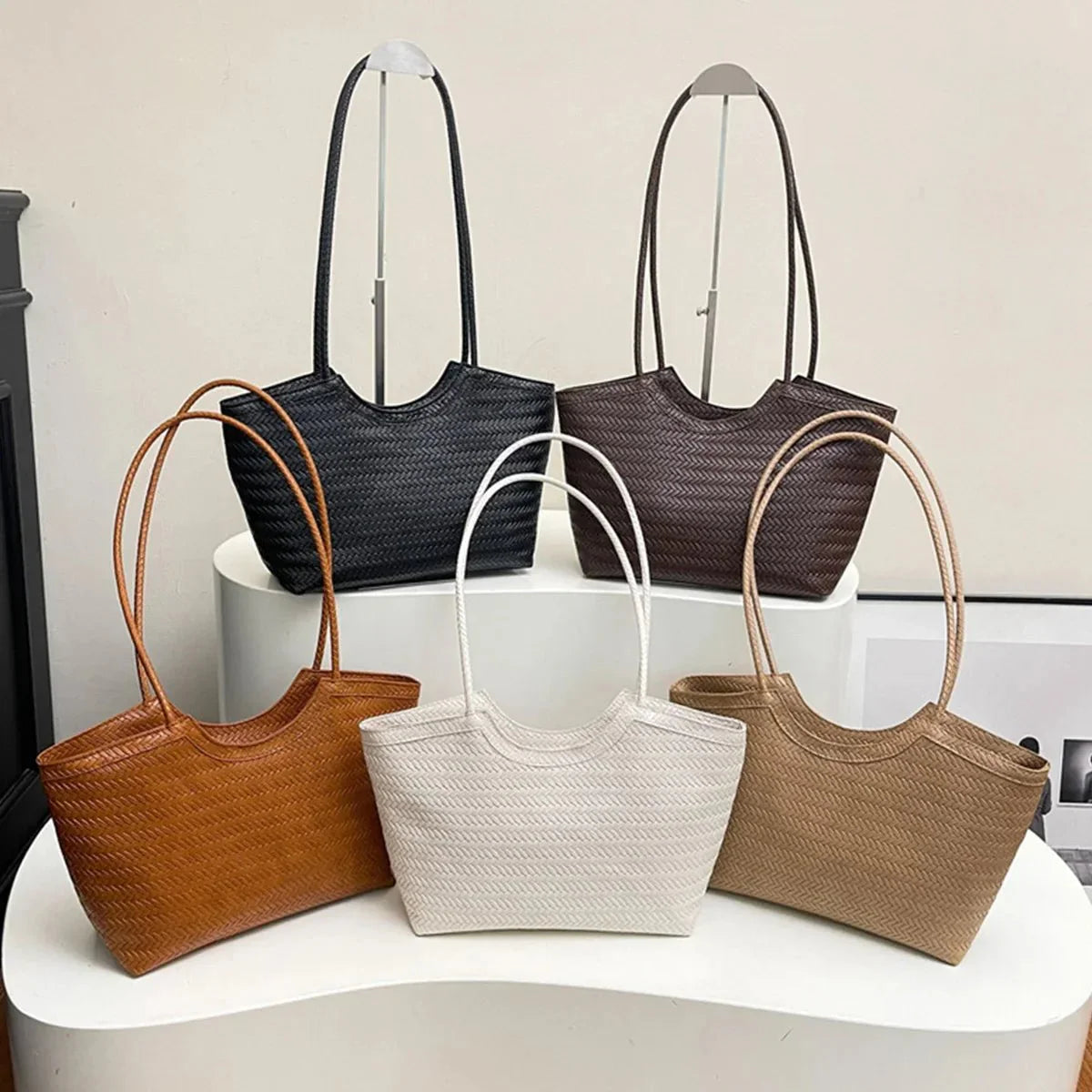 Riona Structured Woven Handbag
