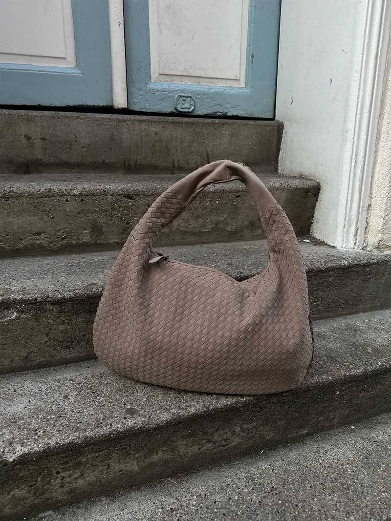 XL suede woven Tasche