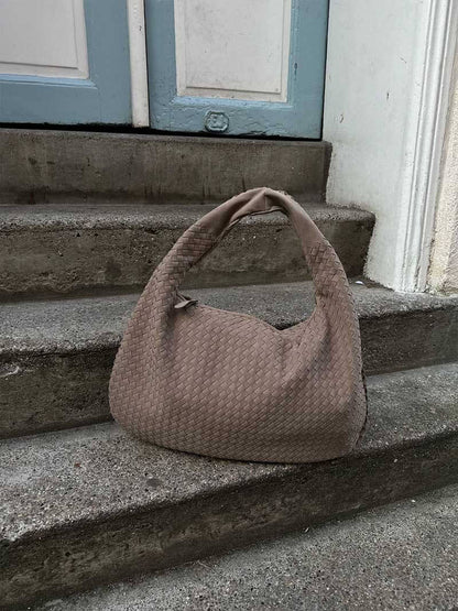 XL suede woven Tasche