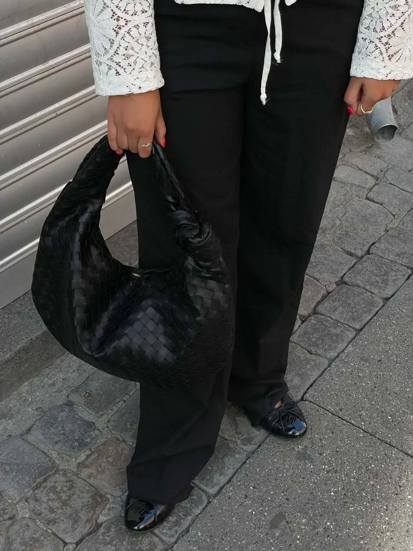 Medium woven Tasche