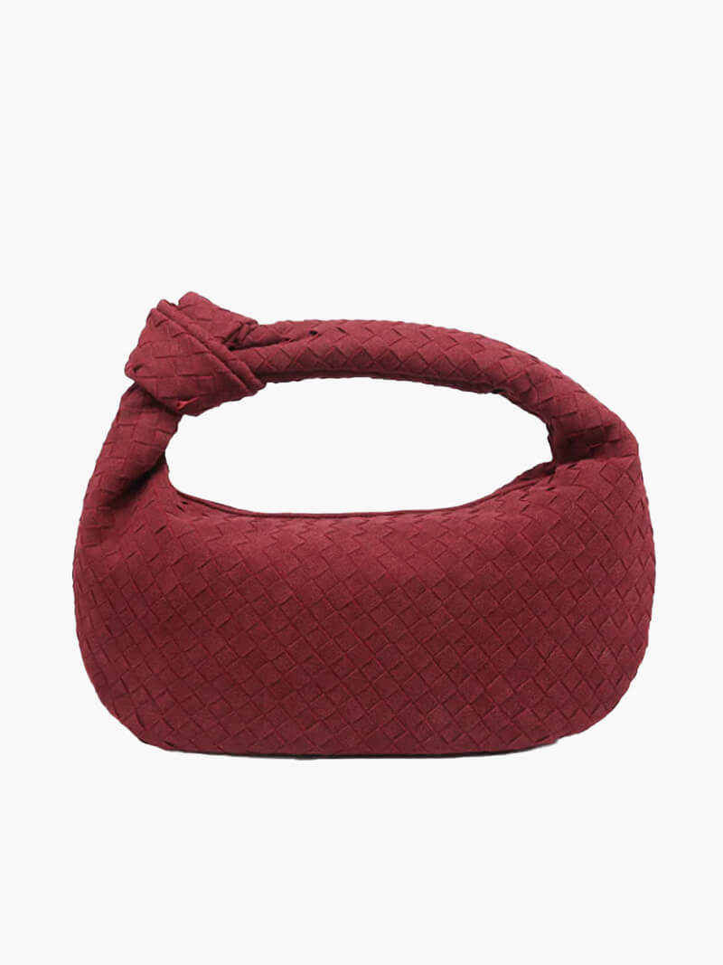 Geflochtene Tasche Medium Veloursleder