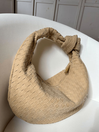 Geflochtene Tasche Medium Veloursleder