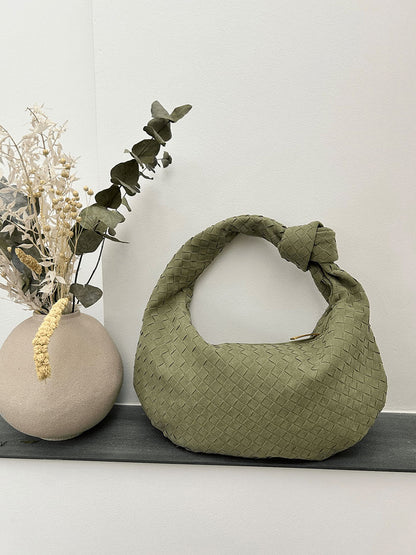 Geflochtene Tasche Medium Veloursleder