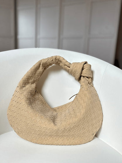 Geflochtene Tasche Medium Veloursleder