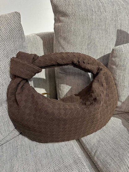 Geflochtene Tasche Medium Veloursleder
