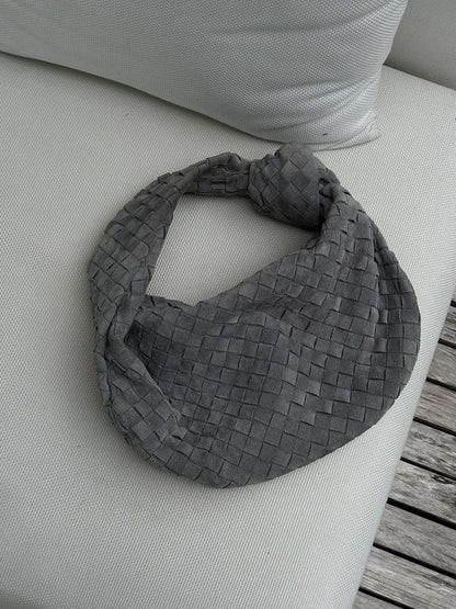 Geflochtene Tasche Medium Veloursleder