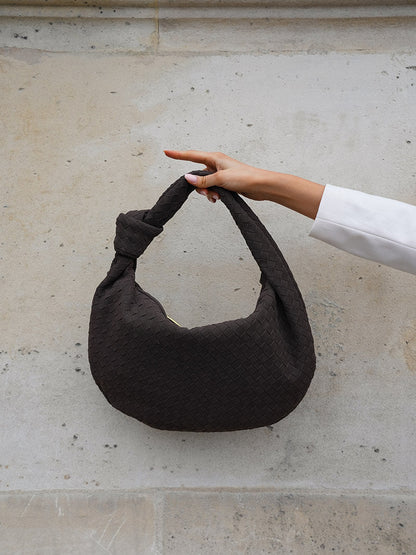 Geflochtene Tasche Medium Veloursleder