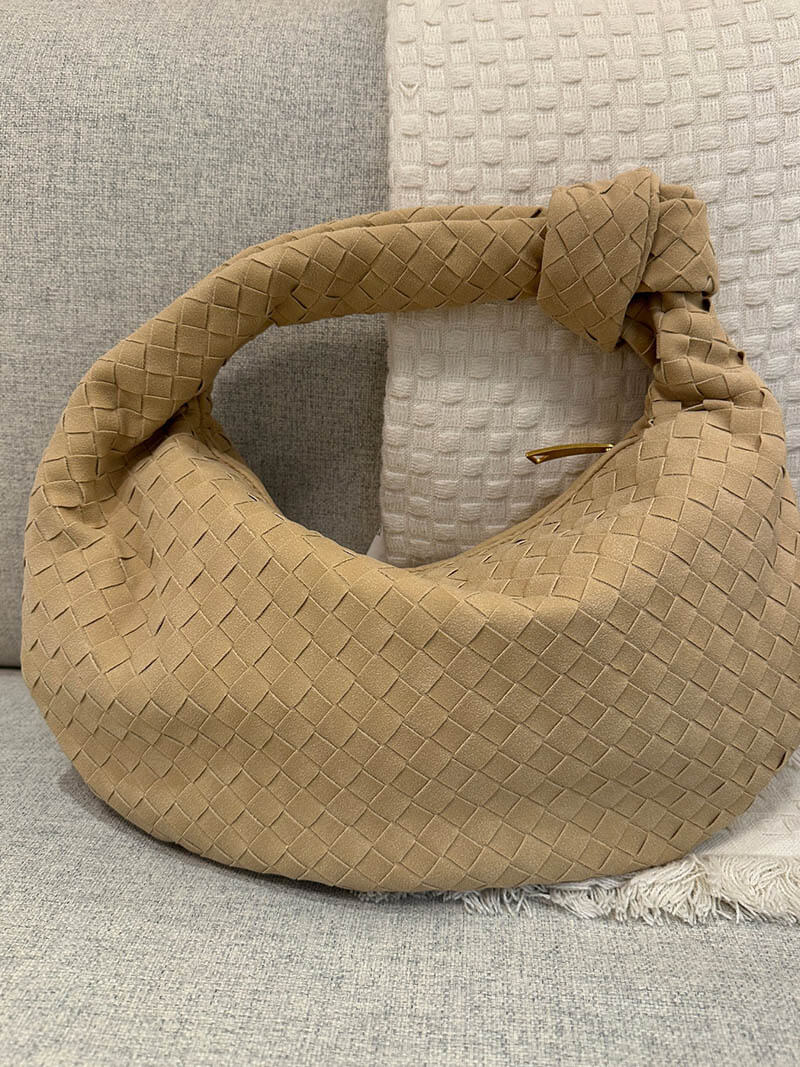 Geflochtene Tasche Medium Veloursleder