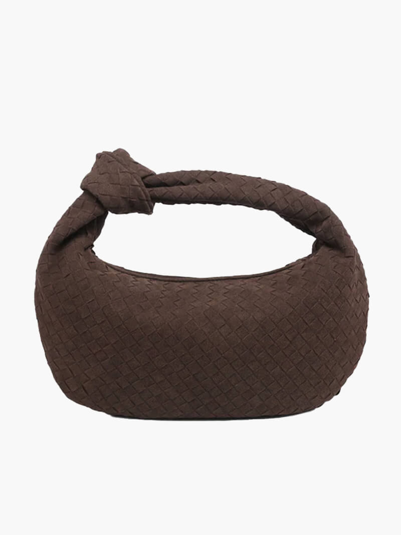Geflochtene Tasche Medium Veloursleder