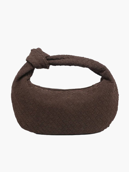 Geflochtene Tasche Medium Veloursleder