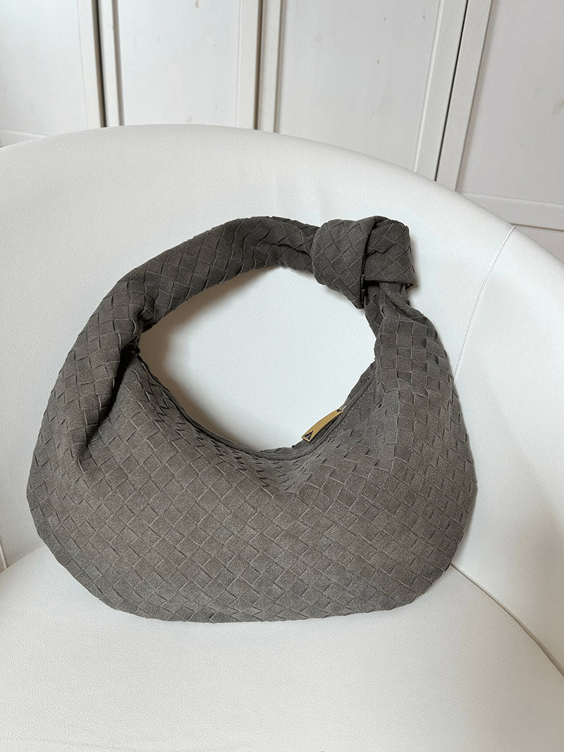Geflochtene Tasche Medium Veloursleder