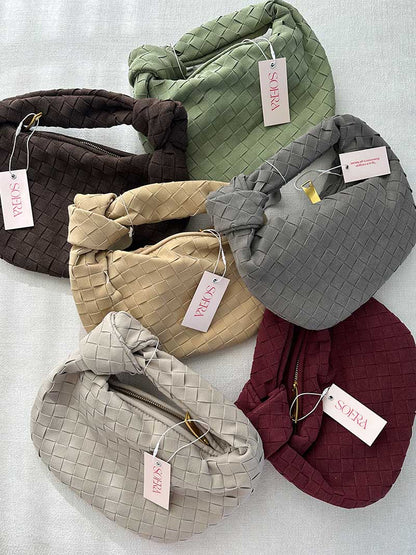 Mini suede woven Tasche