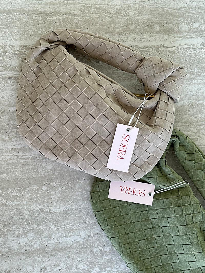 Mini suede woven Tasche