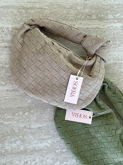 Mini suede woven Tasche