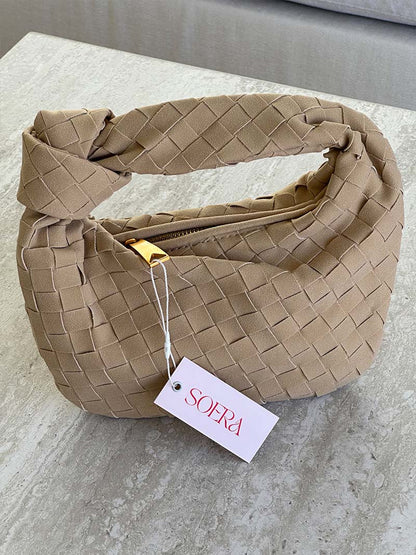 Mini suede woven Tasche