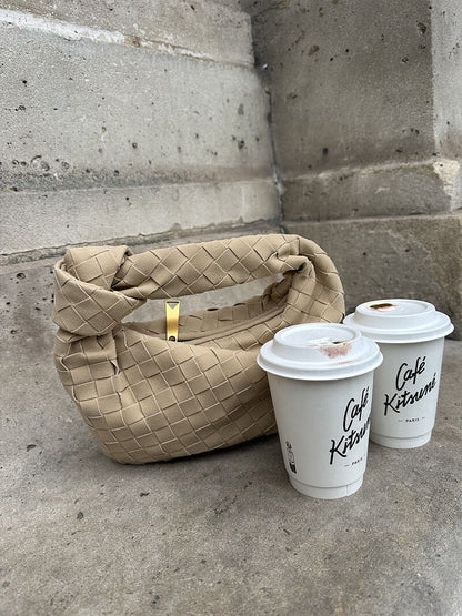 Mini suede woven Tasche
