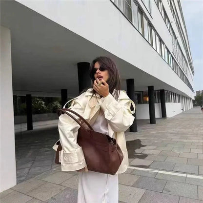 Anais Retro-Windjacke mit Doppelknopf